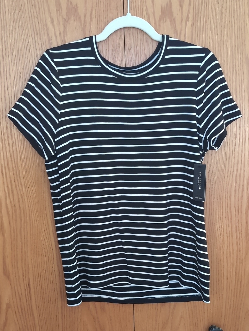 Liverpool Black & White Striped Short Sleeve Tee